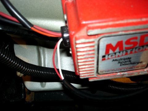1979 Ford Bronco - Close-up of an MSD ignition box, a component for engine performance.