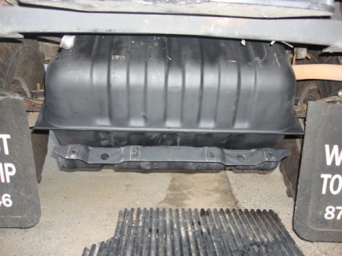 Gas tank swap - i then put the gas tank in the skid plate on the bed liner.