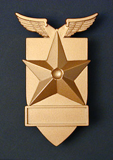 1998 Ford Crown Victoria - This emblem features a five-pointed star with wings above and a blank plaque below.