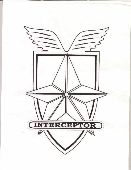 1998 Ford Crown Victoria - Interceptor emblem line-art logo with a winged shield and star, not a technical document.