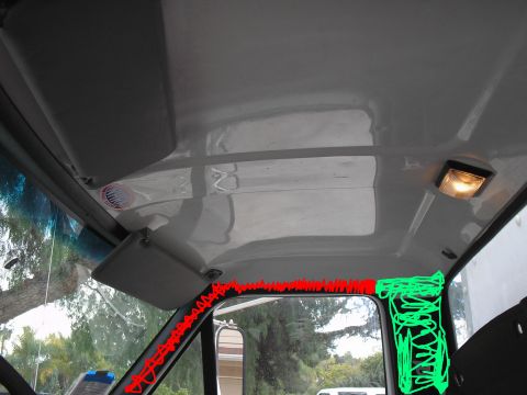 1999 Ford F-800 - a pillar in red (Both sides) b pillar in green (both sides) not shown but needed is the trim across bottom of window behind seat and maybe…