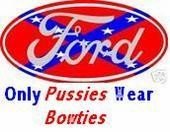 1994 Ford Bronco - This image displays a Ford logo superimposed on a Confederate flag, accompanied by a controversial slogan.