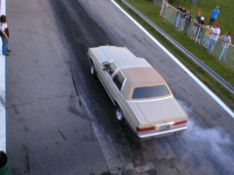 1988 Mercury Grand Marquis - warmup burnout at the dragstrip in St. Thomas.