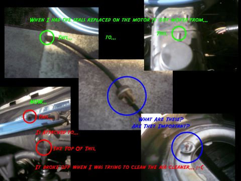 1985 Ford Crown Victoria LTD - A collage of various car parts, some of which have been marked with purple lines.