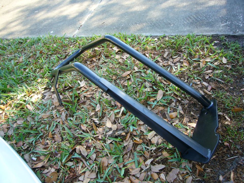 Go Rhino push bumper lying on grass and leaves