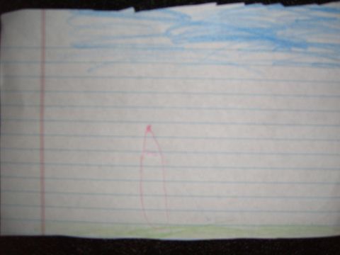 1993 Ford Bronco - A child's drawing depicts a rocket ship soaring through the sky.