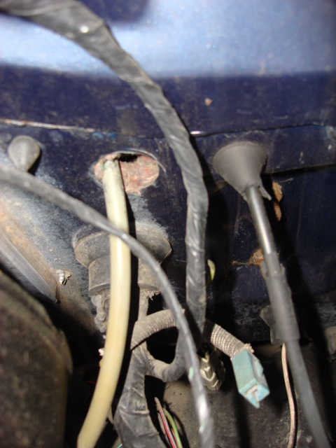 1983 Ford Bronco - this is the speedo cable and firewall shot