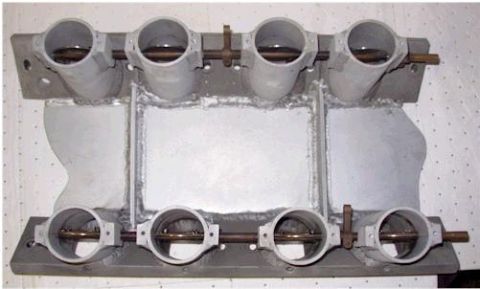 1972 Ford Ranchero - This intake manifold features eight individual barrels for fuel delivery.