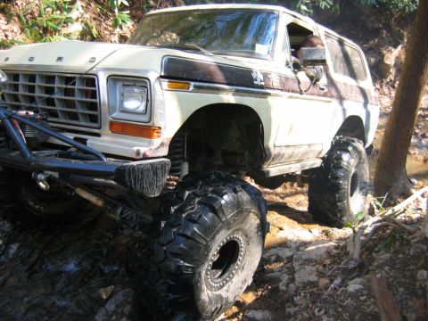 1992 Ford Mustang - Modified 1978 Ford Bronco navigating rocky terrain.