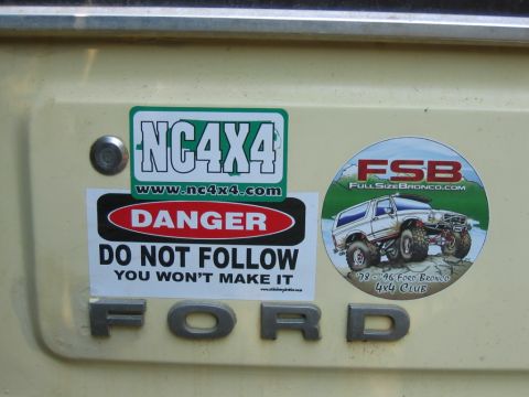 1992 Ford Mustang - Vehicle displays NC4X4 and FSB stickers, along with a 'FORD' emblem.