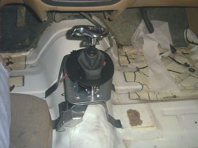 back veiw of the shifter resting on the brakets i made