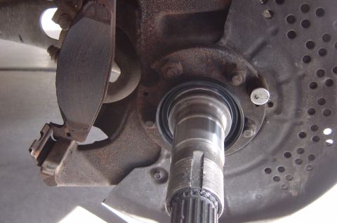 1996 Ford Bronco - This is how I put the rubber part of the seal on. Notice the metal band faces out towards the wheel versus in towards the motor.