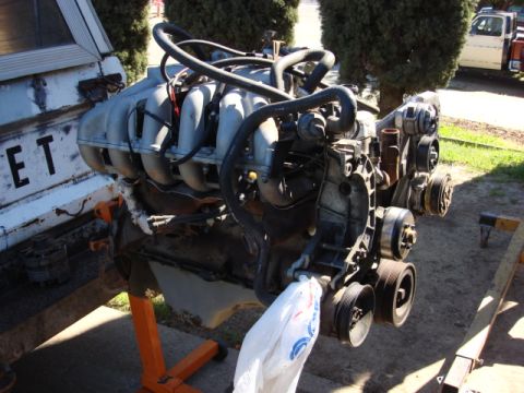 1983 Ford Bronco - Here is the other side of the stock mount. I am swapping the V-Belt pulley for the serp pulley then it is a bolt in.