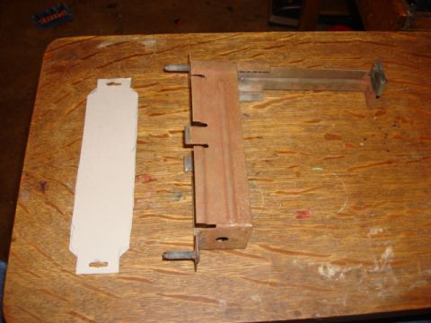 1983 Ford Bronco - this is the EEC mount i made a template to get the correct spacing and hole size.