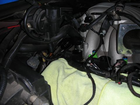 1992 Ford Crown Victoria - Close-up of engine bay components, including fuel injectors and wiring.