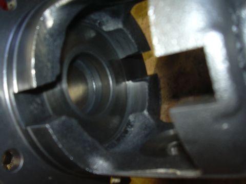 1996 Ford Crown Victoria - Interior view of a differential housing, showing internal components and metal construction.