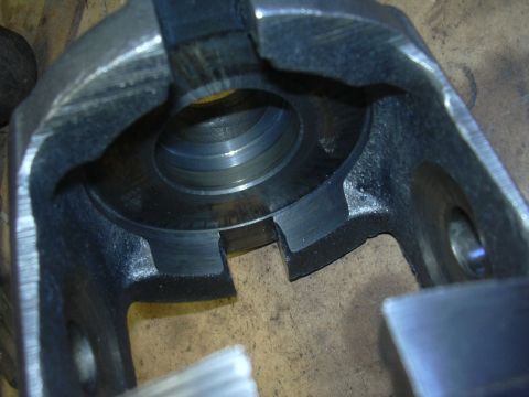 1996 Ford Crown Victoria - Differential carrier housing interior showing machined surfaces and bearing races.