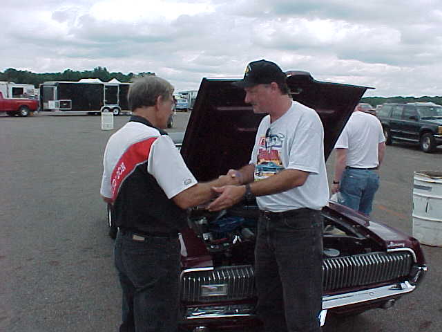 Me and Dyno Don Nicholson in 2001 at Columbus Ford Expo. Don sat in my car and told me about the one he had in 1968. His was identical to mine except that mine had white (parchment) interior while his had a black interior.