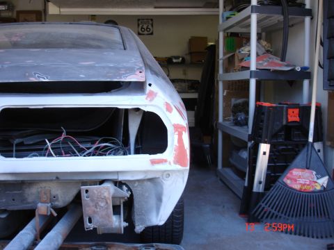 1978 Ford Mustang II - Filling pin holes and sanding gouges View 1
