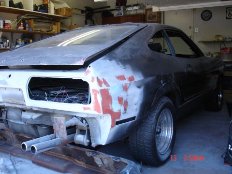 1978 Ford Mustang II - Filling pin holes and sanding gouges View 2