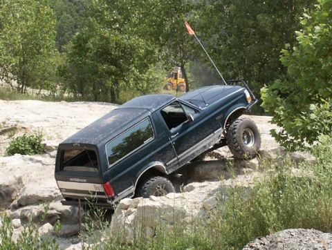 1992 Ford Bronco - rock wall