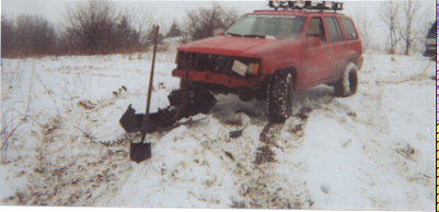 1992 Ford Bronco - what happens when you pull out a jeep backwards who went in a deep ice/mud mix. i had to hit him hard repeatidly from behind up a snowy hil…