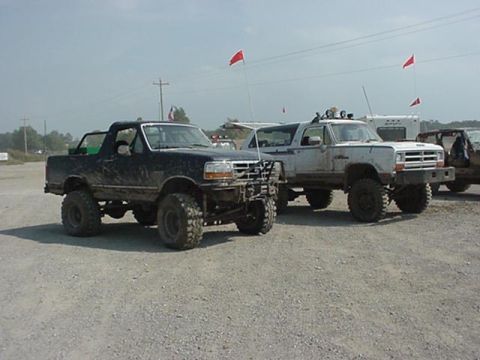1992 Ford Bronco - the main two wheeling rigs. my bronco, and tony's dodge/ we where the two big boys of the weekend, on jeep trails. the dodge has 1 1/4ton m…