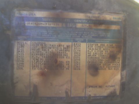 1984 Chevrolet Suburban - SPID label described factory installed equipment. Most trucks got this on the glovebox door, but this one is on the driver's side inner fen…