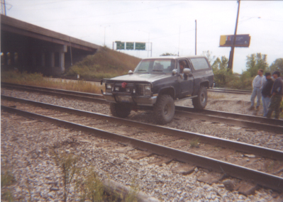 1992 Ford Bronco - finding a way out of our area. Long stroy about how we got trapped in there.