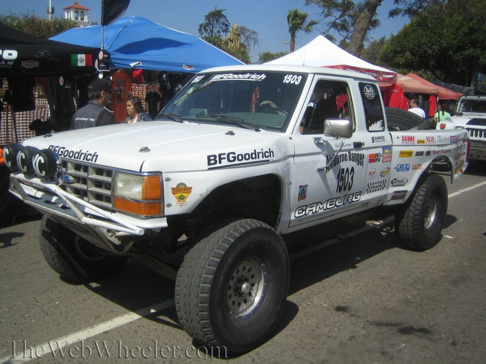 White number 1503 Ford Ranger off-road race truck with BFGoodrich decals