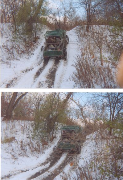 1992 Ford Bronco - crawling a hill in snow