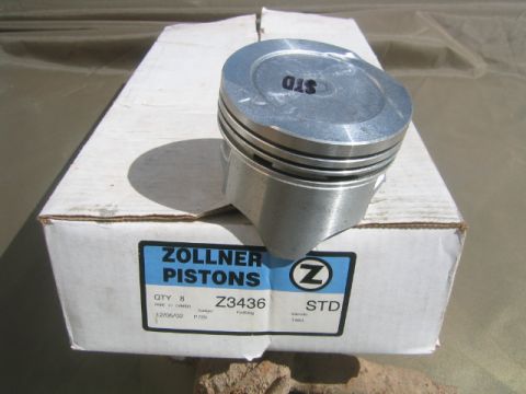 1973 Ford F-100 - A single Zollner piston rests on its box, labeled with part number Z3436 and size STD.