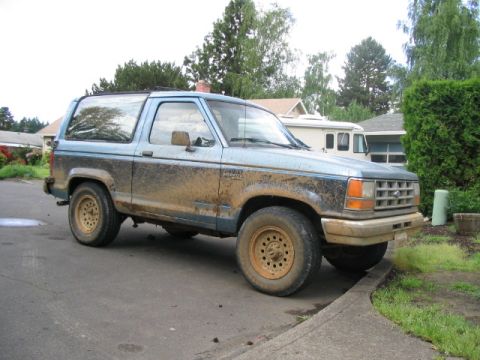 1990 Ford Bronco II - It's not the muddiest rig by far, but I thought the pattern of blobs and splashes made some beautiful art of its own.