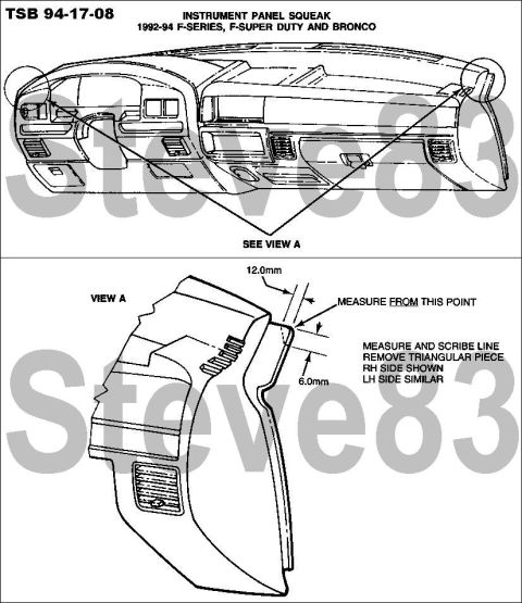 1983 Ford Bronco - TSB 94-17-08 Dash Noise LIGHT TRUCK: 1992-94 BRONCO, F SUPER DUTY, F-150-350 SERIES ISSUE: Some vehicles may exhibit a "squeak" c…
