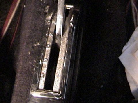 1977 Ford Mustang - The shifter plate shows the gear selection options for an automatic transmission.