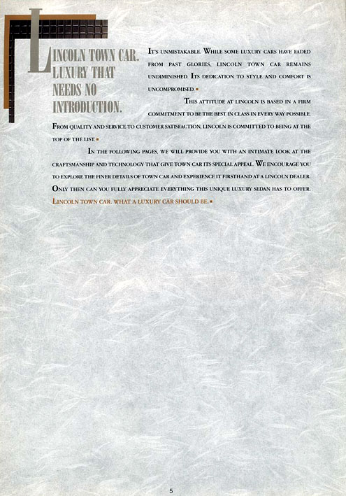 1989 Lincoln Town Car Brochure pg3