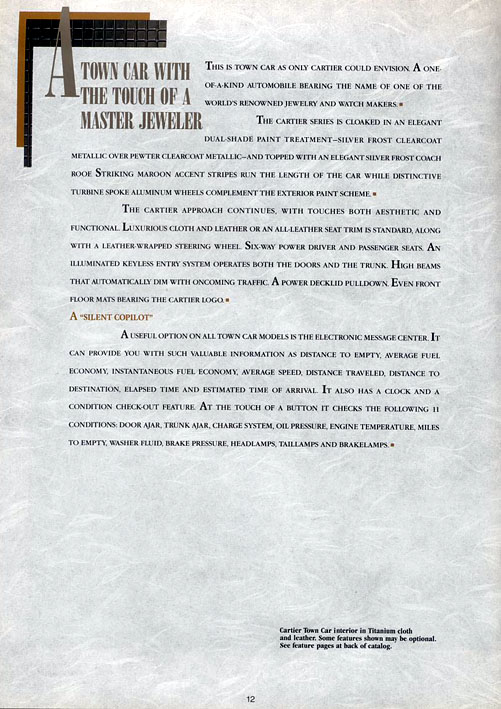 1989 Lincoln Town Car Brochure pg8