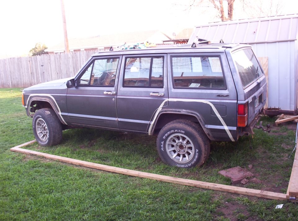 1987 Jeep Cherokee side view, gray