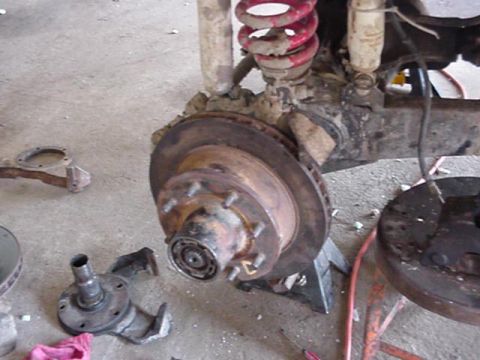 1992 Ford Bronco - the 8 lug rotor mounted.
