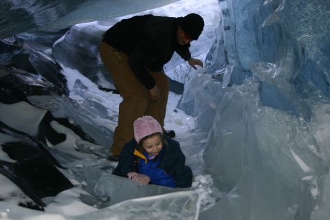 2003 Jeep TJ - Exploring an ice cave with a child and an adult.