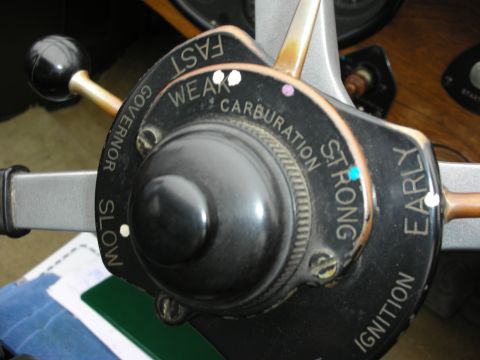 1998 Ford Crown Victoria - This control lever features settings for governor speed, carburetion, and ignition timing, indicating a complex mechanical system.