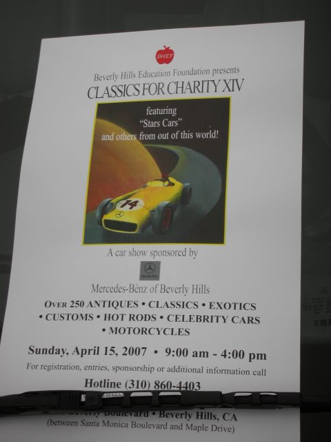 1998 Ford Crown Victoria - A flyer advertises the Classics for Charity XIV car show, detailing event date, time, and contact information.