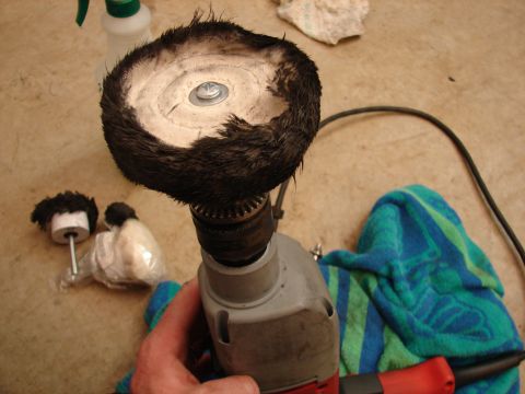 1996 Ford Bronco - Polishing wheel from harbor freight.