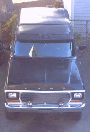 1979 Ford Bronco - This 1978 Ford Bronco is shown from the front, with its distinctive grille and headlights visible.