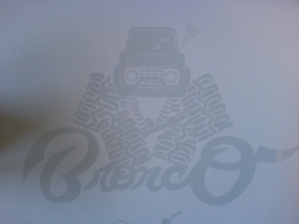 Graphic of a Bronco with large tires and "Bronco" text