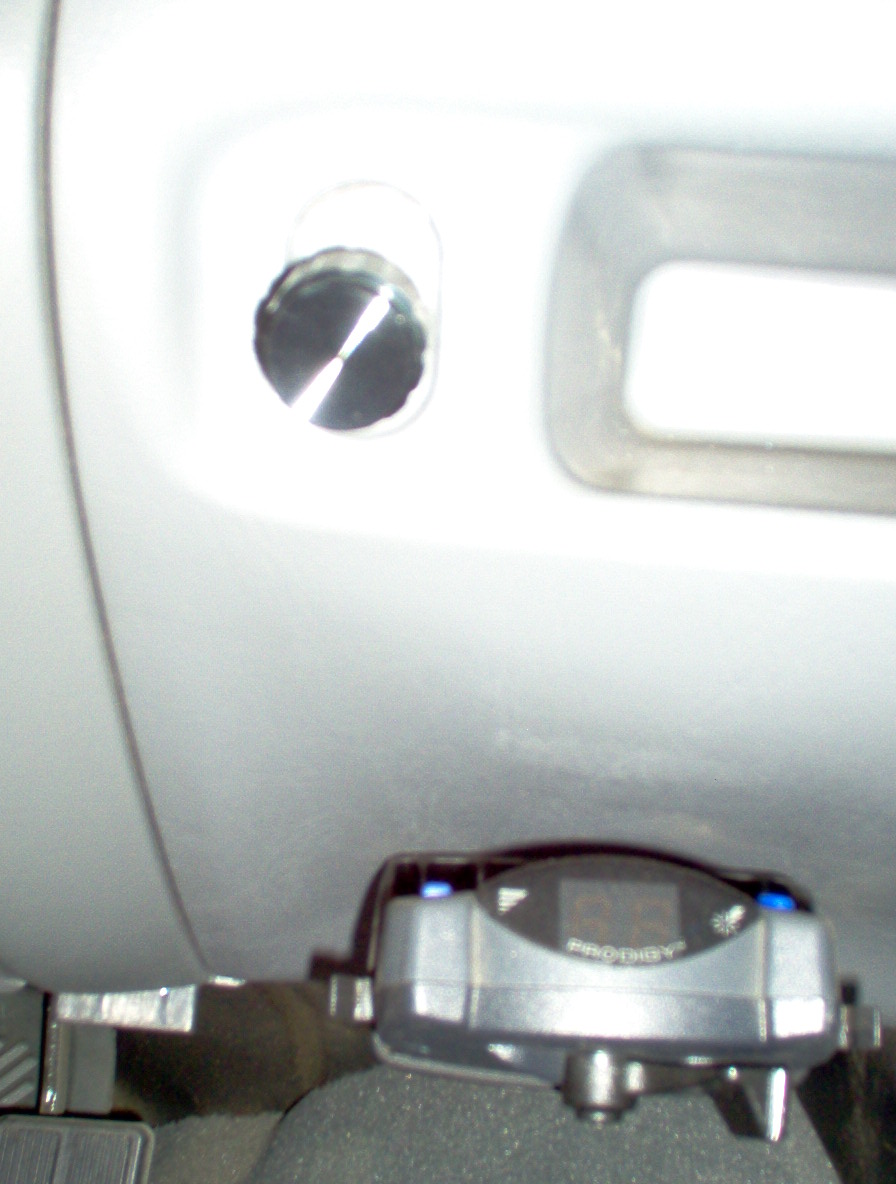 Prodigy trailer brake controller mounted on dashboard, with Supermotors.net logo visible
