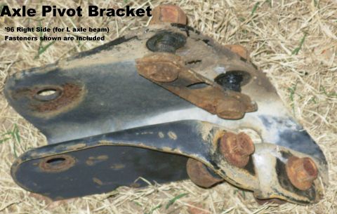 1983 Ford Bronco - SOLD Axle Pivot Bracket from '96 Bronco R bracket for L axle beam. No damage or wear. Fasteners shown are included.
