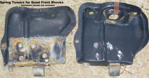 1983 Ford Bronco - SOLD Quad Front Shock Spring Towers from '96 Bronco & lower brackets for front shocks (not shown) No damage or wear. Fasteners shown are in…