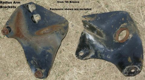 1983 Ford Bronco - SOLD Radius Arm Brackets from '96 Bronco No damage or wear. Fasteners shown are included. Ships as 7.5 lbs 12x12x10". For info on installat…