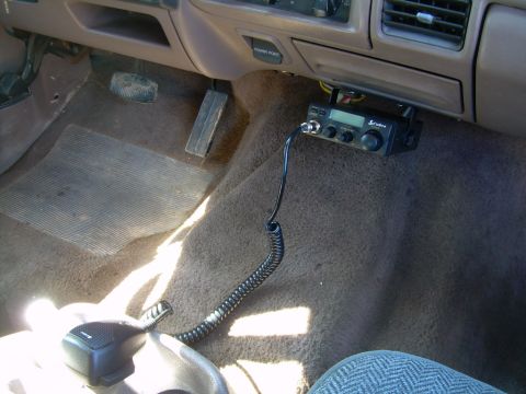 1992 Ford Bronco - CB radio installed in the interior of a 1992 Ford Bronco.
